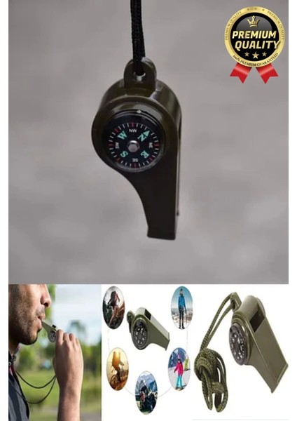 Çok Fonksiyonlu Yüksek Sesli Pusulalı Termometreli Suya Kamp Deprem Acil Durum Düdüğü indirimleri