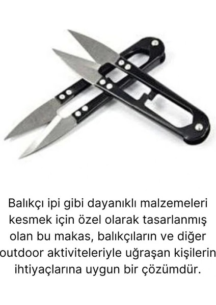 Profesyonel Paslanmaz Çelik Uçlu Yaylı Çok Amaçlı Kamp Doğa Balık Pratik Balıkçı Ip Kesme Makası
