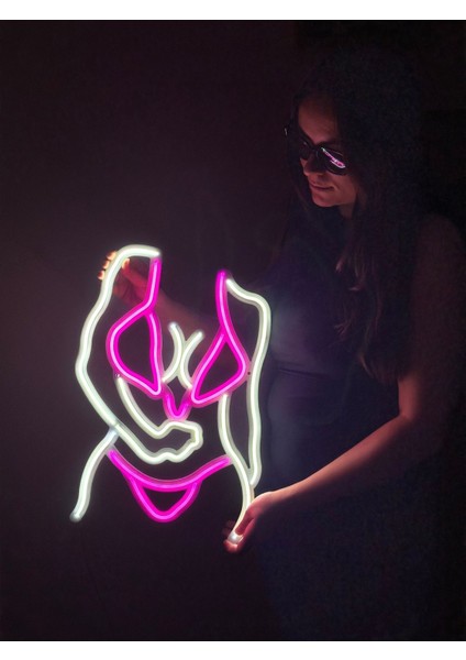 Bikini Neon Metal Duvar Dekor Kadın Temalı Neon modelleri