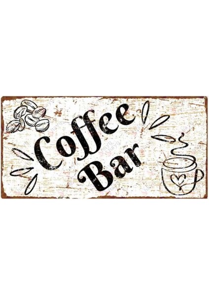 Coffee Bar Dekoratif Alüminyum Tabela - Uv Baskılı Metal Duvar Dekoru