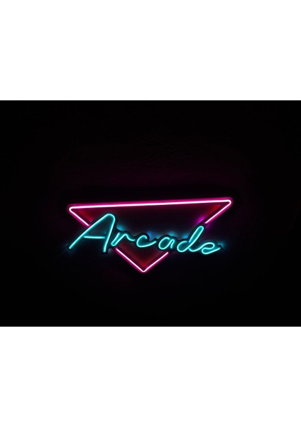 Arcade Neon Metal Duvar Dekor Yazı Temalı Neon