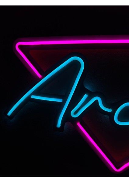 Arcade Neon Metal Duvar Dekor Yazı Temalı Neon modelleri