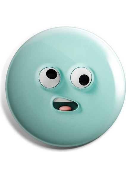 Şaşkın Emoji Iğneli Çanta Rozeti 58MM