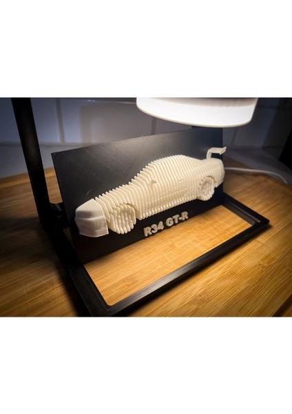 Nissan Skyline Gtr R34 Katmanlı 3D Tablo Duvar Dekorasyon ( Işıklı Stand Hariç )