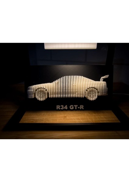 Nissan Skyline Gtr R34 Katmanlı 3D Tablo Duvar Dekorasyon ( Işıklı Stand Hariç ) fiyatları