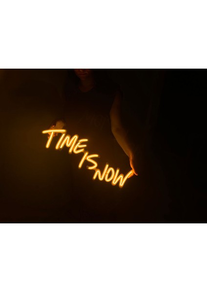 Time Is Now Neon Metal Duvar Dekor Yazı Temalı Neon fiyatları