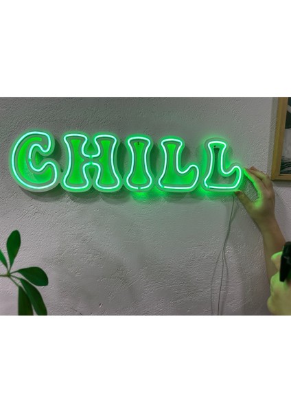 Chill Neon Metal Duvar Dekor Yazı Temalı Neon