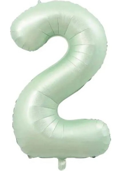 Folyo Balon Yeşil Rakamı Helyum Balon 76CM Retro Yeşil Renk - Yaş Balonu