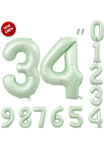 Folyo Balon Yeşil Rakamı Helyum Balon 76CM Retro Yeşil Renk - Yaş Balonu fiyatları