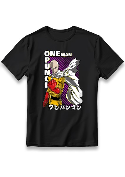 One-Punch Man Saıtama Model T-Shirt Unisex %100 Pamuklu Rahat Regular Baskı Anime Tişört