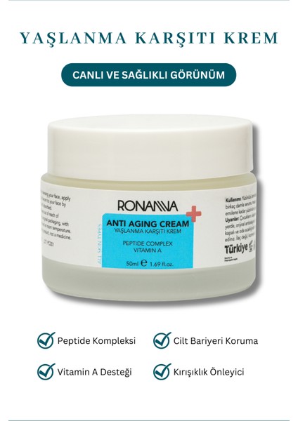 Anti-Aging Krem - Nemlendirici, Canlandırıcı, Onarıcı Etki - 50 ml