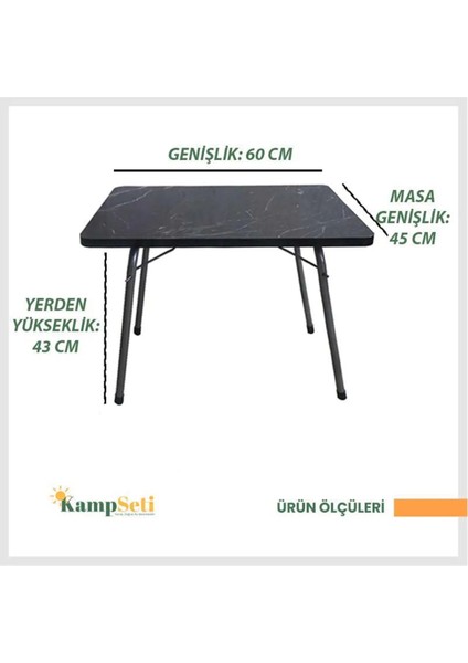 Adet Katlanır Kamp Sandalye Ve Masa Seti-Taşınabilir Piknik Bahçe Sandalyesi-Masası