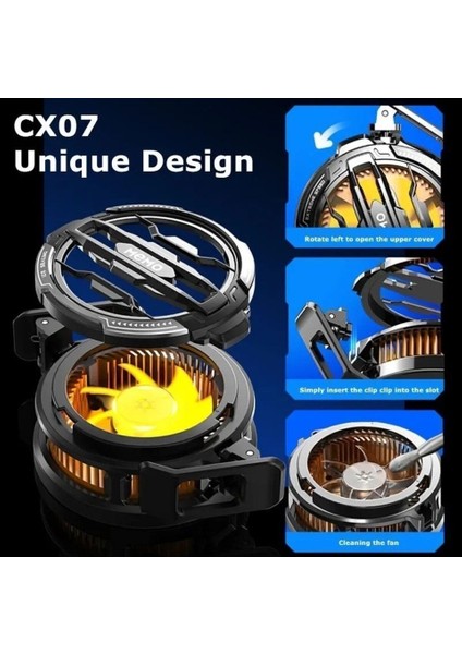 CX07 Memo Telefon Soğutucu Kablolu Rgb Fan Manyetik Mıknatıslı Magsafe Destekli Ultra Güçlü