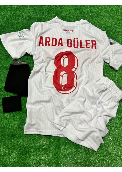 Türkiye 8 Numara Çocuk 4'lü Set Hediyeli Beyaz Milli Takım Forması