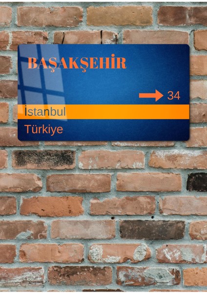 Başakşehir Metal Posteri - Sokak Tabelası Görünümlü Parlak Tablo