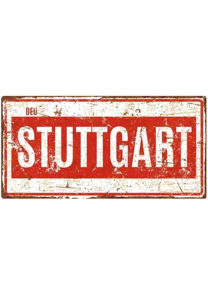 Stuttgart - Pas Görünümlü Dekoratif Alüminyum Tabela