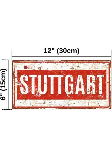 Stuttgart - Pas Görünümlü Dekoratif Alüminyum Tabela