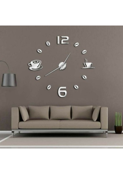 Kahve Tasarımlı Tasarımlı Modern Dekoratif Pleksi Ahşap Duvar Saati ve Dekoratif