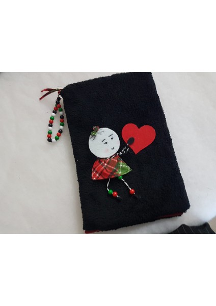 Tablet /ebook Çantası -Kılıfı Peluş Siyah Kırmızı