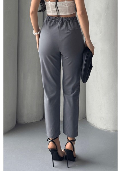 Kadın Elise Yüksek Bel Arkası Lastikli Dar Paça Toparlayıcı Likralı Kumaş Pantolon fiyatları