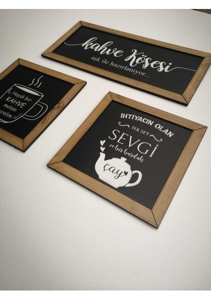 Ahşap Mutfak Duvar Panosu | 3'ü 1 Arada Mutfak Dekorasyonu | Rustik Ahşap Mutfak Tablo Seti fiyatları