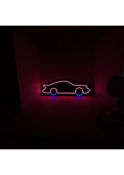 -Destina Ahşap Neon LED - "araba" Temalı Duvar Dekorasyon Ürünü- 20CM*50CM fırsatları