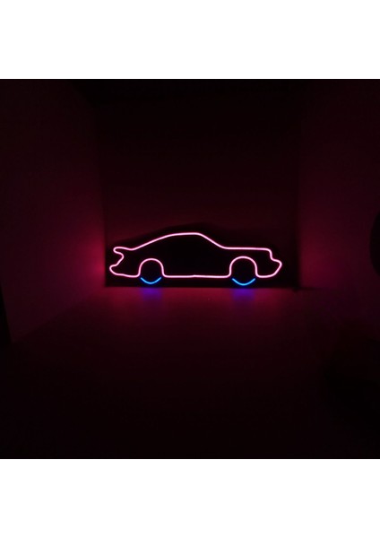 -Destina Ahşap Neon LED - "araba" Temalı Duvar Dekorasyon Ürünü- 20CM*50CM indirimleri