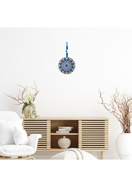 Seramik Tavus Kuşu Desenli Duvar Süsü