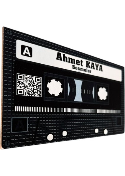 Ahmet Kaya Seçmeler Yazılı Teyp Kaset Tasarımlı Ahşap Mdf Duvar Süsü