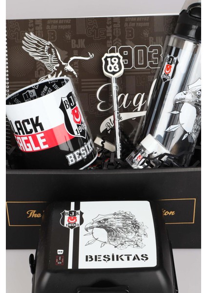 Dekomus Gıft Box Özel Kutulu Beşiktaş Beslenme Kabı ve 500 ml Trıtan Matara Ile Kırtasiye Seti fiyatları