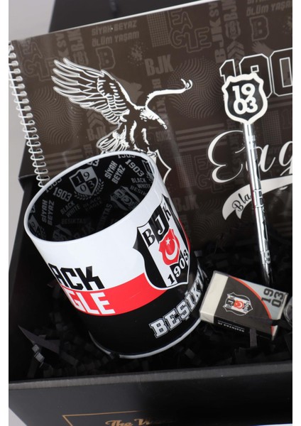 Dekomus Gıft Box Özel Kutulu Beşiktaş Beslenme Kabı ve 500 ml Trıtan Matara Ile Kırtasiye Seti indirimleri
