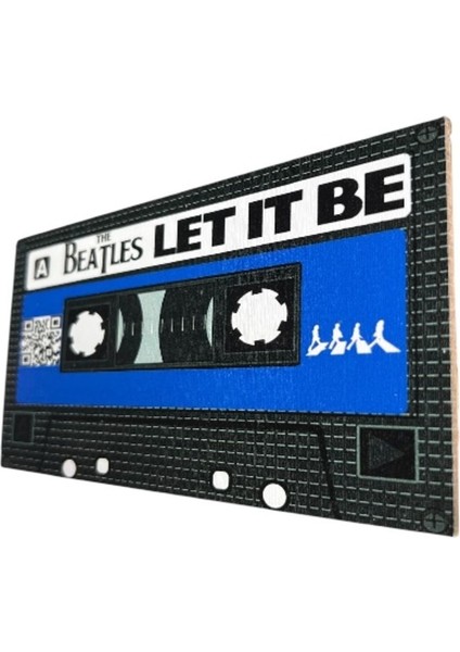 The Beatles Let It Be Yazılı Teyp Kaset Tasarımlı Ahşap Mdf Duvar Süsü