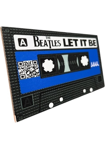 The Beatles Let It Be Yazılı Teyp Kaset Tasarımlı Ahşap Mdf Duvar Süsü