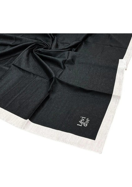 Monogram Eşarp - Siyah Beyaz