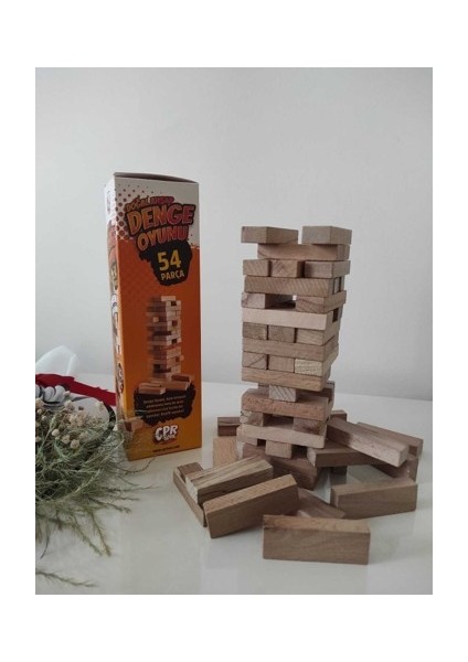 54 Parça Ahşap Denge Oyunu Jenga (Akıl ve Zeka Oyunu) fırsatları