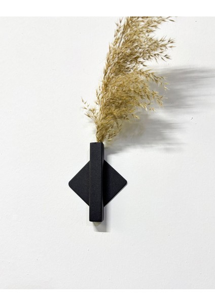 Çiçeklik Modern Dekoratif Duvar Süsü Siyah Duvara Monte Çiçek Süs