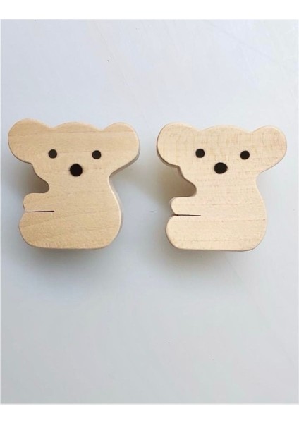 2 Adet Çocuk Odası Ahşap Çekmece/dolap Kulpu, Figürlü Ahşap Kulp