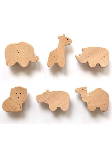 6 Adet! Bebek Odası Ahşap Çekmece/dolap Kulpu Figürlü Kulp, Bebek Çocuk Odası Figürlü Mobilya Kulpu