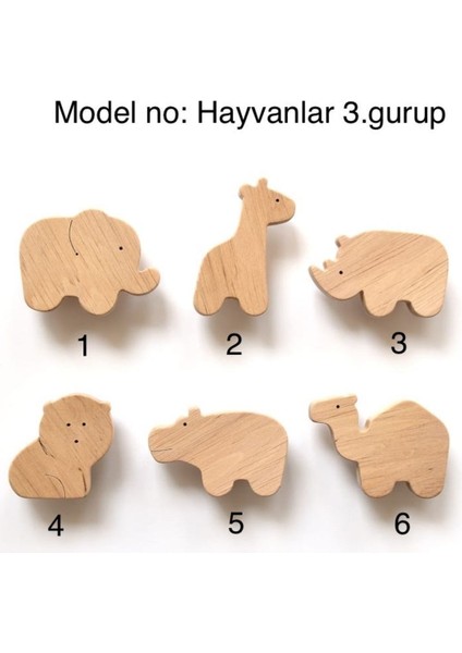 6 Adet! Bebek Odası Ahşap Çekmece/dolap Kulpu Figürlü Kulp, Bebek Çocuk Odası Figürlü Mobilya Kulpu fırsatları