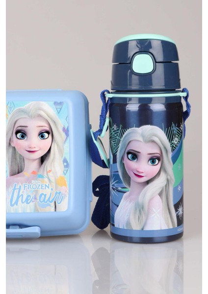 Dekomus Ile Lisanslı Frozen Salto Hıdden Truth Çelik Matara 500 ml ve 2 Katlı Beslenme Kabı Yemek Seti