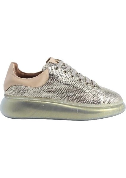 Deri Altın-Bıskuvı Sneaker Düz 777 01