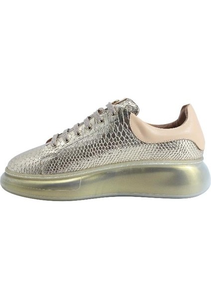 Deri Altın-Bıskuvı Sneaker Düz 777 01