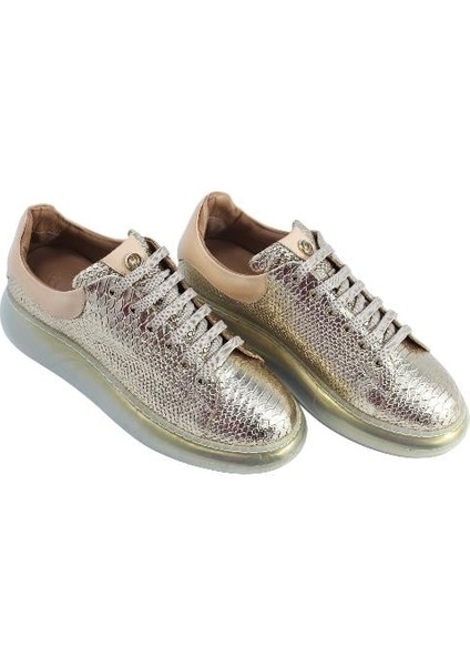 Deri Altın-Bıskuvı Sneaker Düz 777 01