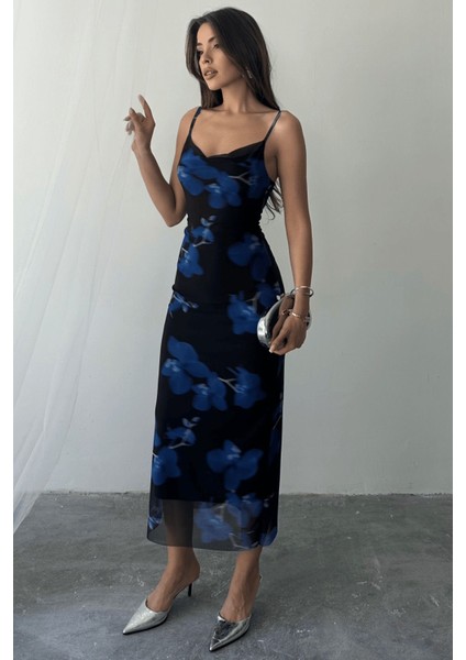 Kadın Megan Degaje Yaka Ayarlanabilir Askılı Astarlı Elbise fırsatları