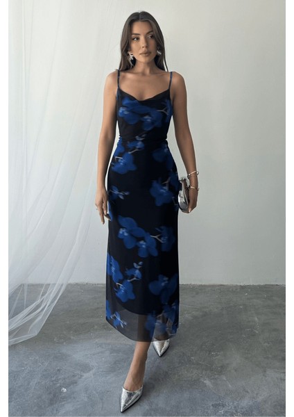 Kadın Megan Degaje Yaka Ayarlanabilir Askılı Astarlı Elbise indirimleri