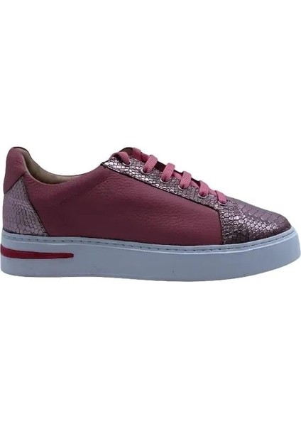 Deri Pembe Sneaker Düz 1280 01
