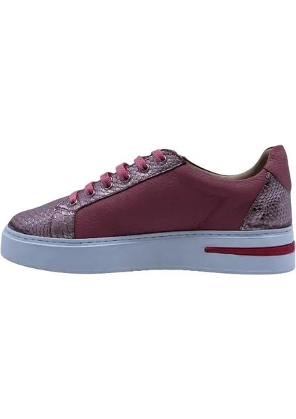 Deri Pembe Sneaker Düz 1280 01