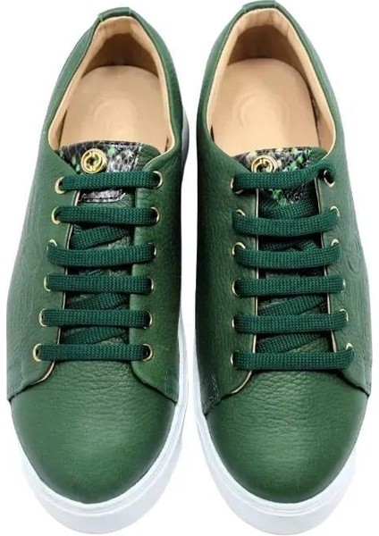Deri Yesıl Sneaker Düz 1280 17