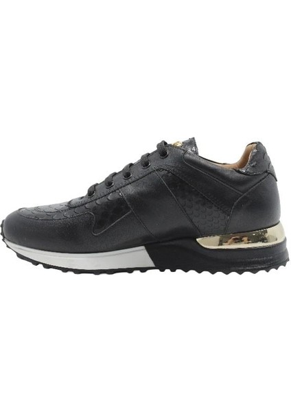 Deri Sıyah Sneaker Düz 4257 95 V5