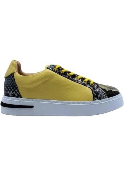 Deri Sarı Sneaker Düz 1280 01